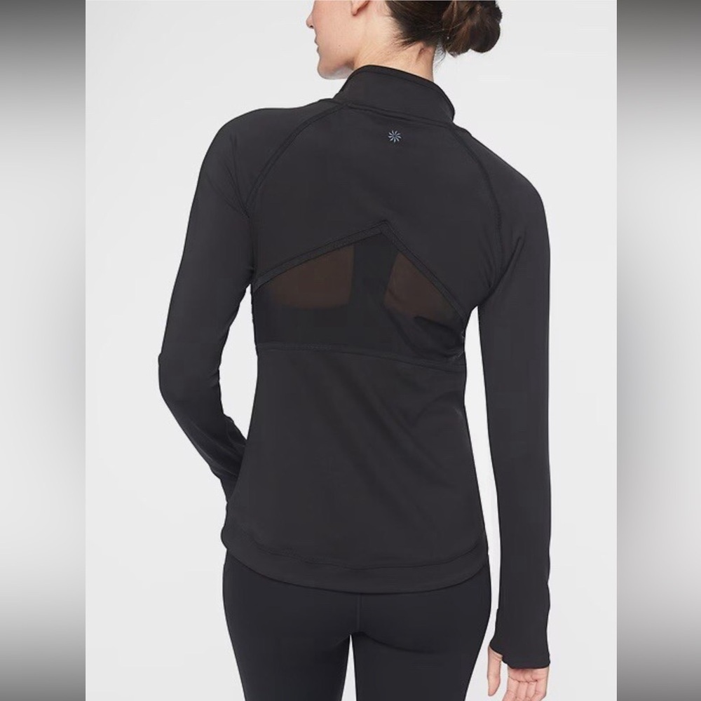 Athleta Elation Powervita Black Jacket Size Small Workout Gym Running Training